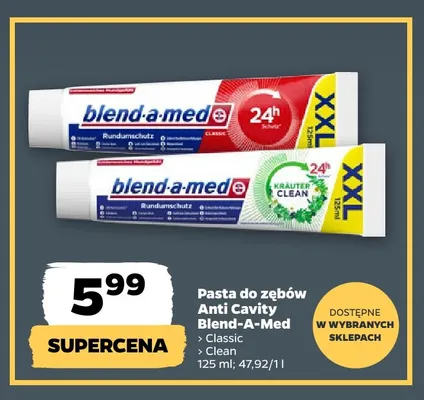 Pasta do zębów Anti Cavity Blend-a-Med Clean promocja w Netto