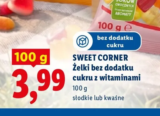 Żelki bez dodatku cukru z witaminami Sweet Corner słodkie promocja w Lidl