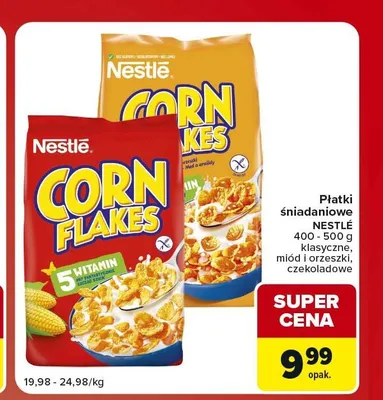 Płatki śniadaniowe Nestlé Corn Flakes czekoladowe promocja w Carrefour Market