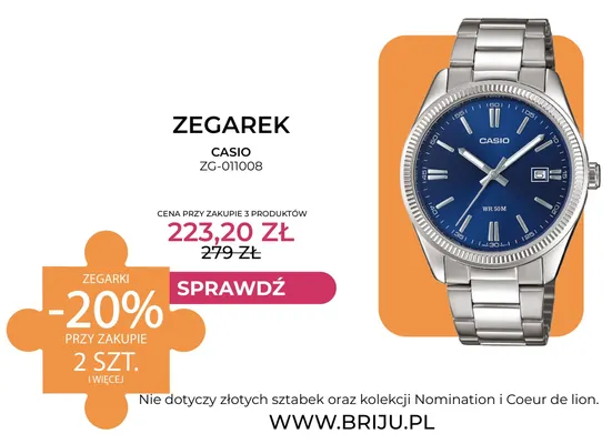 Zegarek Casio ZG-011008 promocja w Briju