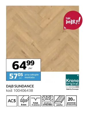 Panele podłogowe Dąb Sundance Krono Original promocja w Komfort