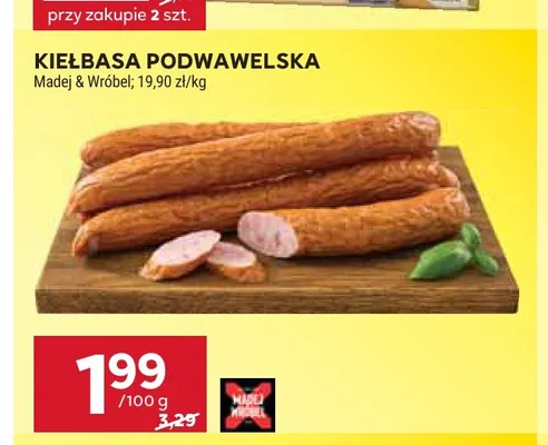 Kiełbasa podwawelska Madej & Wróbel promocja w Stokrotka