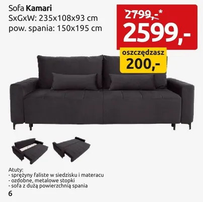 Sofa Kamari promocja w Black Red White