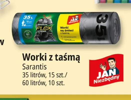 Worki z taśmą 35 l Jan Niezbędny promocja w Leclerc