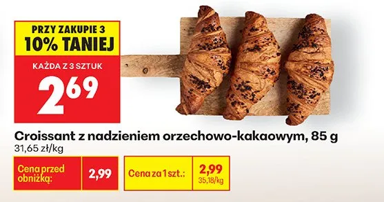 Croissant z nadzieniem orzechowo-kakaowym promocja w Biedronka