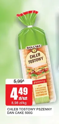 Chleb tostowy pszenny Dan Cake promocja w Bingo