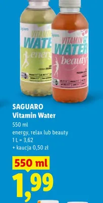 Napój Saguaro Vitamin Water beauty promocja w Lidl