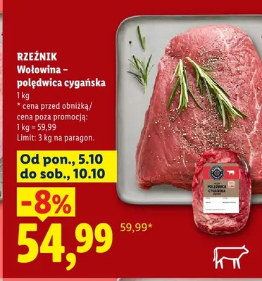 Wołowina - polędwica cygańska Rzeźnik promocja w Lidl