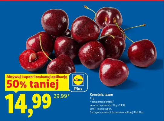 Czereśnie luzem promocja w Lidl