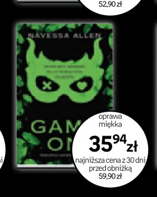 Książka Game Over Vanessa Allen promocja w Empik