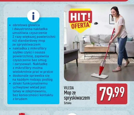 Mop ze spryskiwaczem Vileda promocja w Aldi