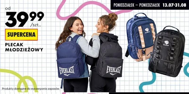Plecak młodzieżowy Everlast promocja w Biedronka