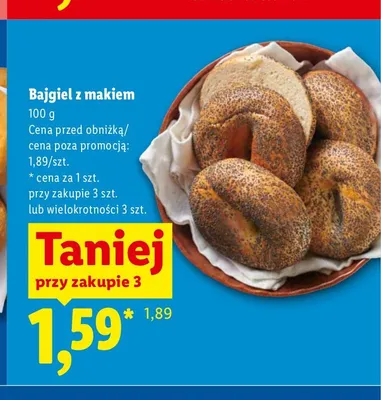 Bajgiel z makiem promocja w Lidl