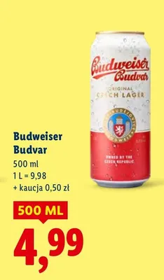 Piwo Budvar 500ml promocja w Lidl