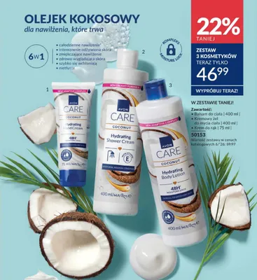 Zestaw 3 kosmetyków Avon Care Coconut promocja w AVON