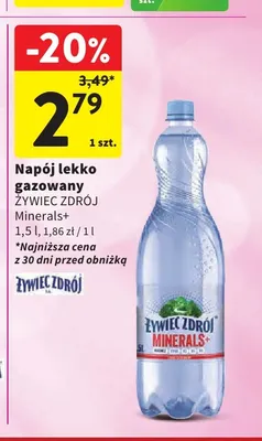 Napój lekko gazowany Żywiec Zdrój Minerals+ promocja w Intermarche