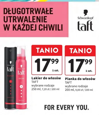 Pianka do włosów Taft promocja w Intermarche