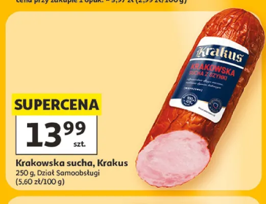 Kiełbasa krakowska sucha Krakus promocja w Auchan
