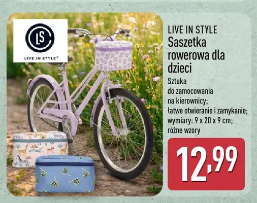Saszetka rowerowa dla dzieci Live In Style promocja w Aldi
