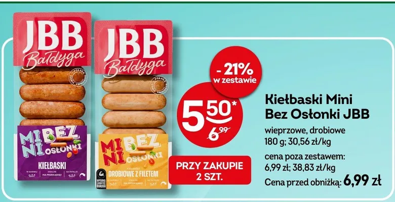 Kiełbaski mini bez osłonki drobiowe promocja w Żabka