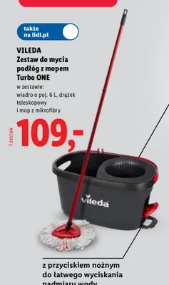 Zestaw do mycia podłóg z mopem Vileda Turbo ONE promocja w Lidl