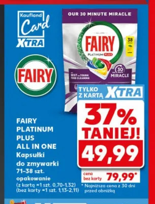 Kapsułki do zmywarki Fairy Platinum Plus All in One promocja w Kaufland