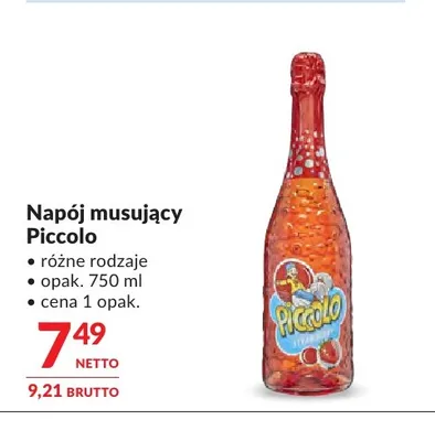 Napój musujący Piccolo truskawkowy promocja w Makro