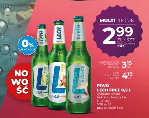 Piwo bezalkoholowe Lech Free Apple Lemongrass promocja w Duży Ben
