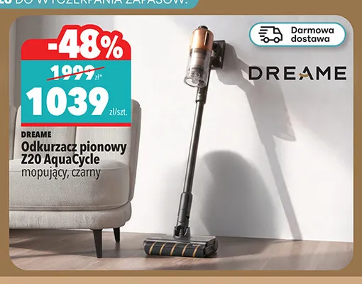 Odkurzacz pionowy Z20 AquaCycle mopujący czarny Dreame promocja w Biedronka