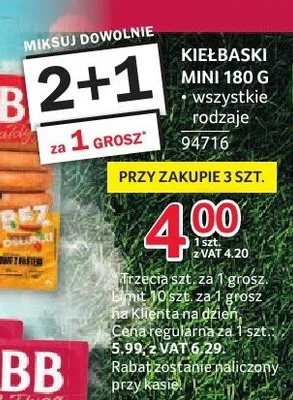 Kiełbaski mini JBB Bałdyga promocja w Selgros