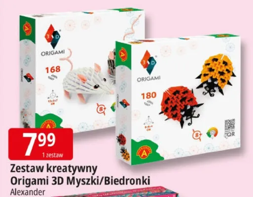 Zestaw kreatywny Origami 3D Myszki/Biedronki promocja w Leclerc