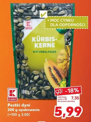 Pestki dyni K-Classic promocja w Kaufland