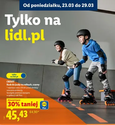 Kask do jazdy na rolkach, czarny promocja w Lidl
