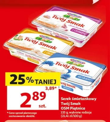 Serek śmietankowy Piątnica Twój Smak naturalny promocja w Auchan