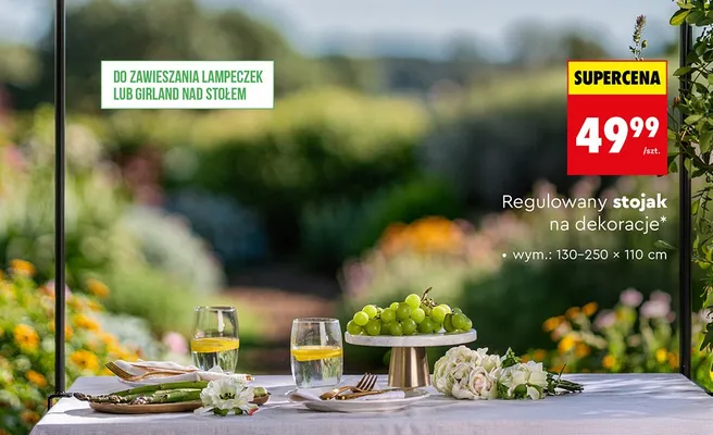 Regulowany stojak na dekoracje 130-250x110cm promocja w Biedronka