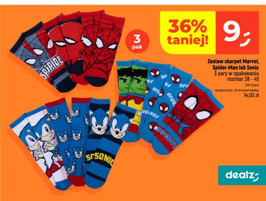 Zestaw skarpet Spider-Man 3-pak promocja w Dealz