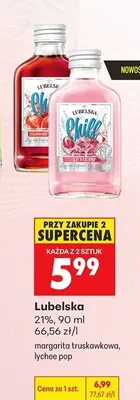 Lubelska margarita truskawkowa, lychee pop promocja w Biedronka