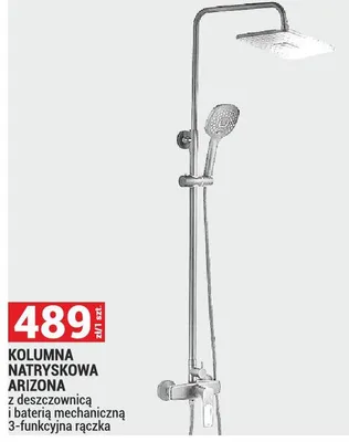 Kolumna natryskowa Arizona z deszczownicą i baterią mechaniczną, 3-funkcyjna rączka promocja w Merkury Market