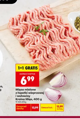 Mięso mielone z łopatki wieprzowej i wołowiny Kraina Mięs promocja w Biedronka