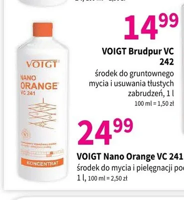Środek do mycia i pielęgnacji podłóg Voigt Nano Orange VC 241 promocja w Drogerie Polskie