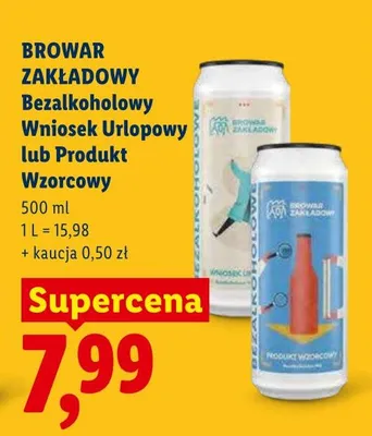 Piwo bezalkoholowe Zakładowy Wniosek Urlopowy promocja w Lidl