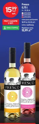 Wino Fresco różowe półsłodkie promocja w Żabka