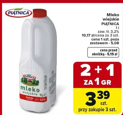 Mleko wiejskie promocja w Carrefour