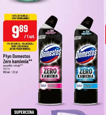 Płyn do toalet Domestos Zero Kamienia Pink promocja w POLOmarket