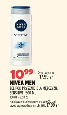 Żel pod prysznic dla mężczyzn Nivea Men Sensitive promocja w Drogerie Natura