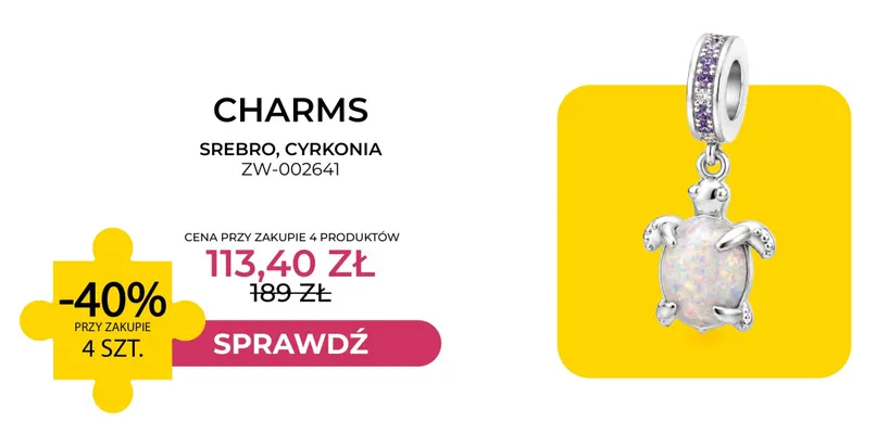 Charms srebro cyrkonia ZW-002641 Briju promocja w Briju