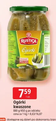 Ogórki kwaszone Rustica promocja w Leclerc