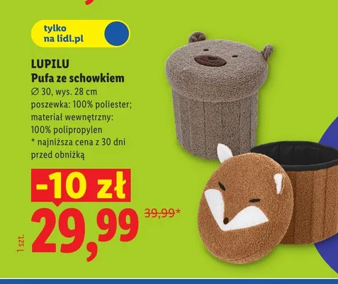 Pufa ze schowkiem Lupilu promocja w Lidl