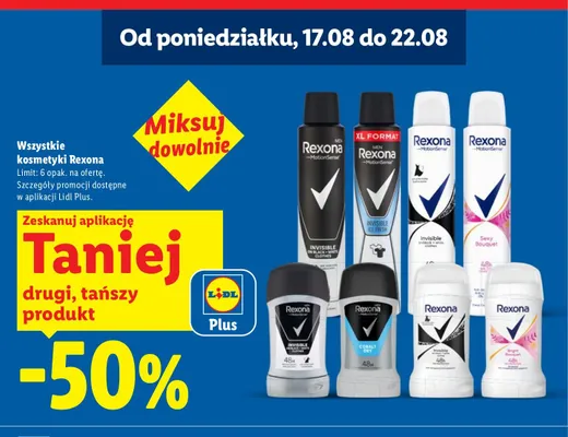 Dezodorant w sprayu Rexona Men Invisible on Black + White promocja w Lidl
