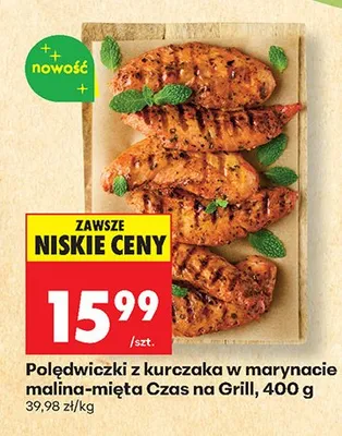 Polędwiczki z kurczaka w marynacie malina-mięta Czas na Grill promocja w Biedronka